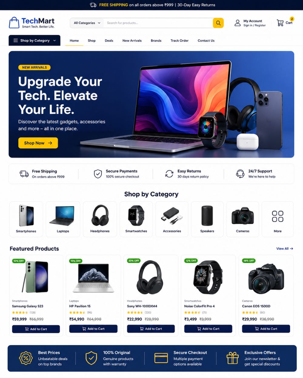 Ecommerce store screenshot