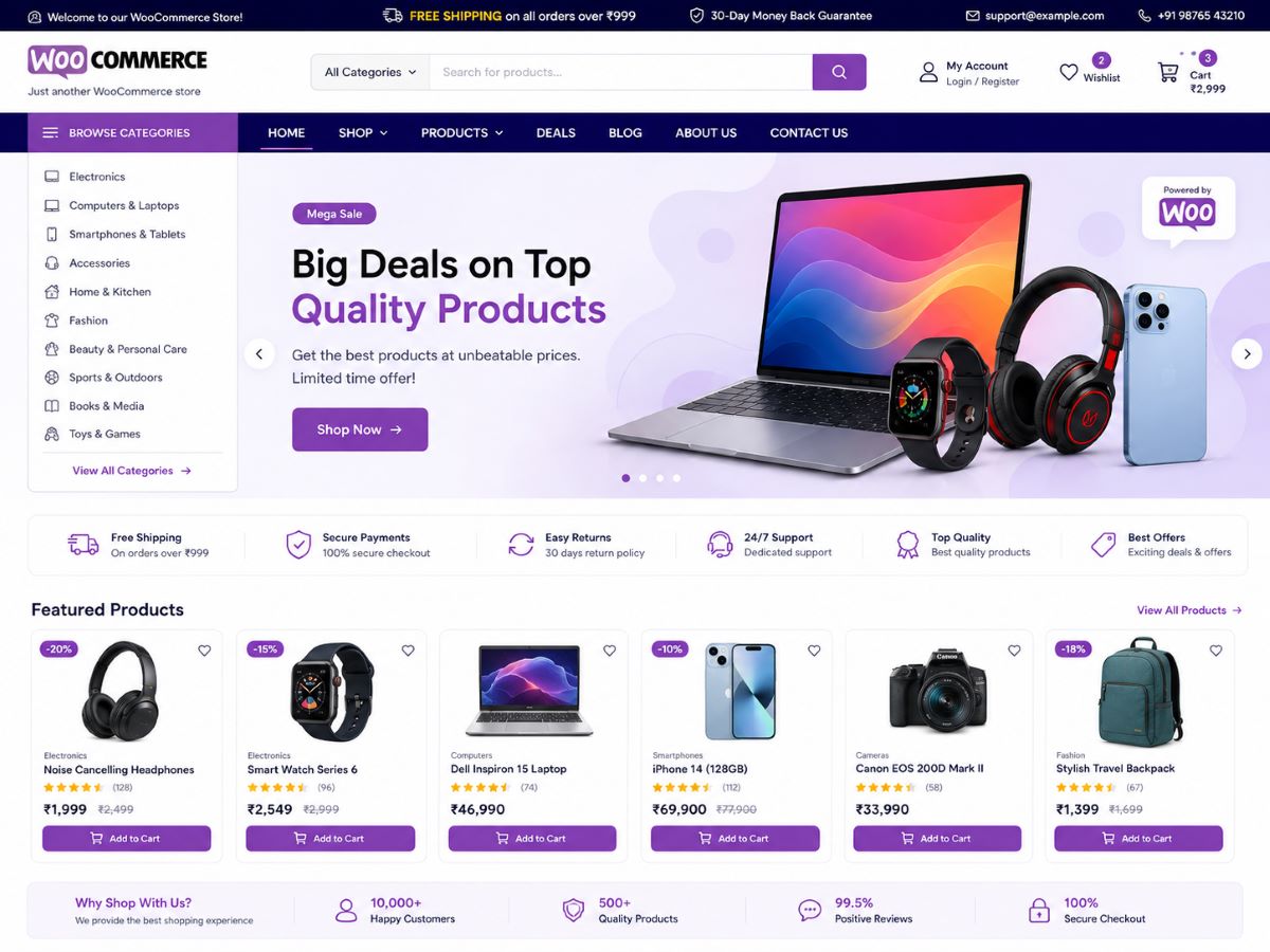 WooCommerce store screenshot